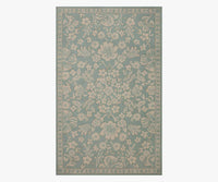 Tracy & Co Arboretum Rose Garden Wool-Hooked Rug - Jade