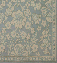 Tracy & Co Arboretum Rose Garden Wool-Hooked Rug - Jade