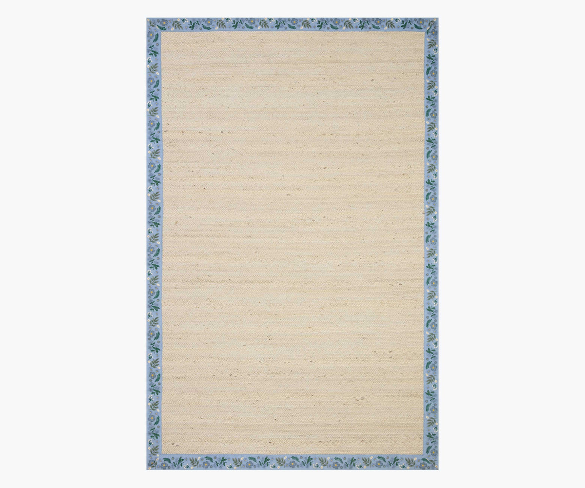 Tracy & Co Costa Wildwood Jute Rug - Ivory & French Blue