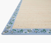 Tracy & Co Costa Wildwood Jute Rug - Ivory & French Blue