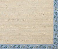 Tracy & Co Costa Wildwood Jute Rug - Ivory & French Blue