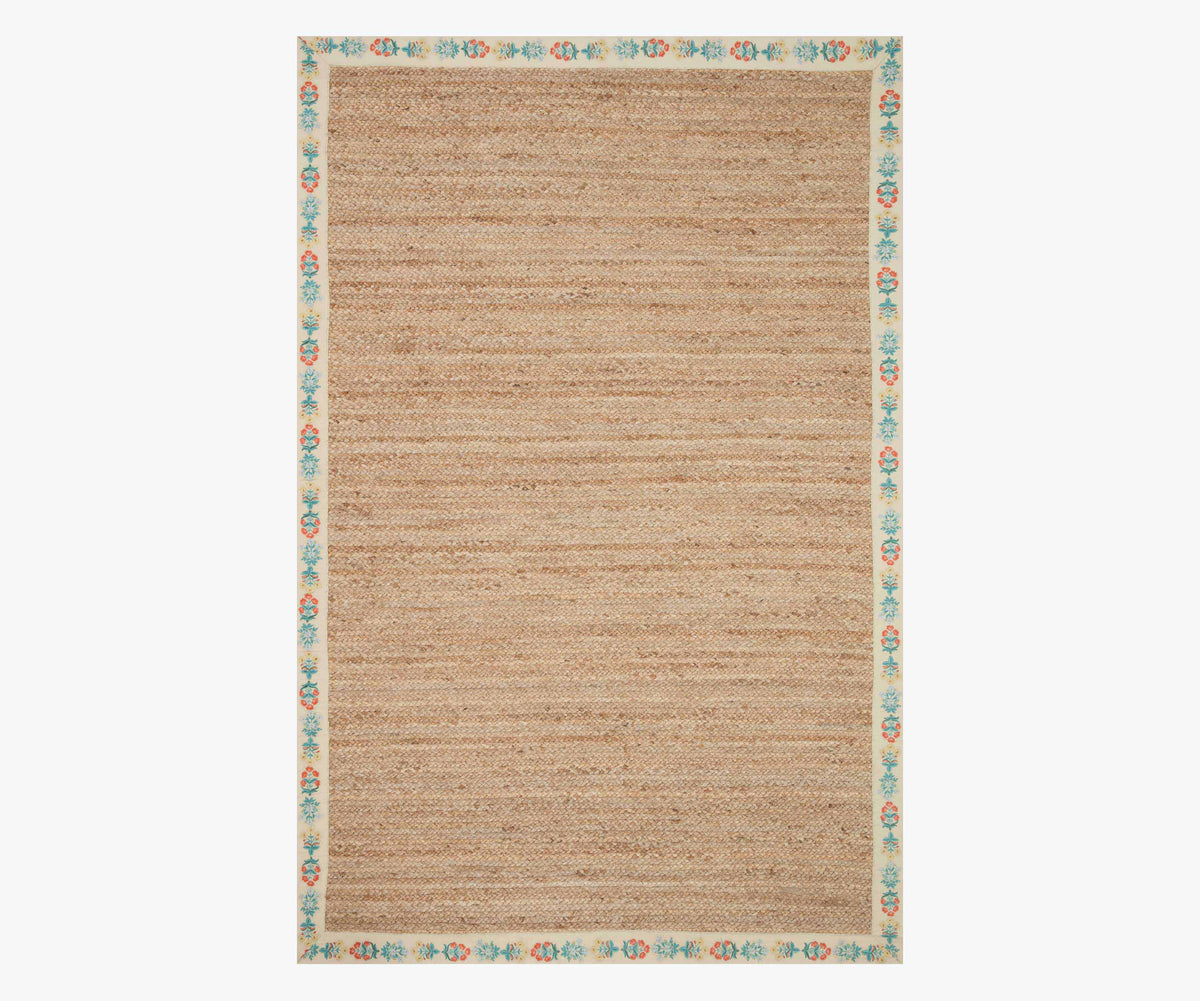 Tracy & Co Costa Mughal Rose Jute Rug - Natural & Cream