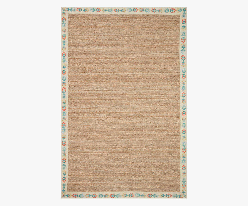 Tracy & Co Costa Mughal Rose Jute Rug - Natural & Cream
