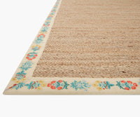 Tracy & Co Costa Mughal Rose Jute Rug - Natural & Cream