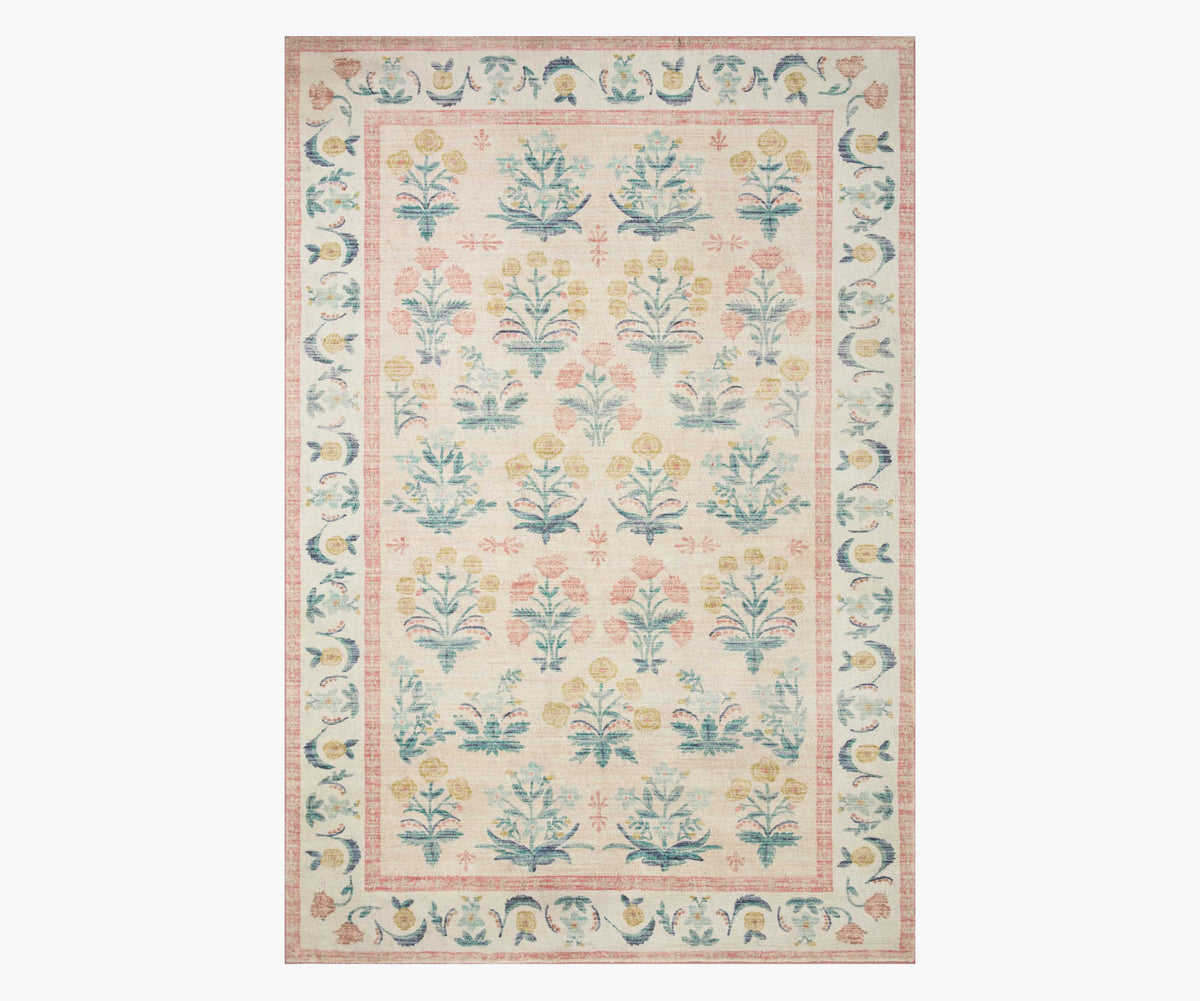 Tracy & Co Eden Mughal Rose Power Loomed Rug - Blush