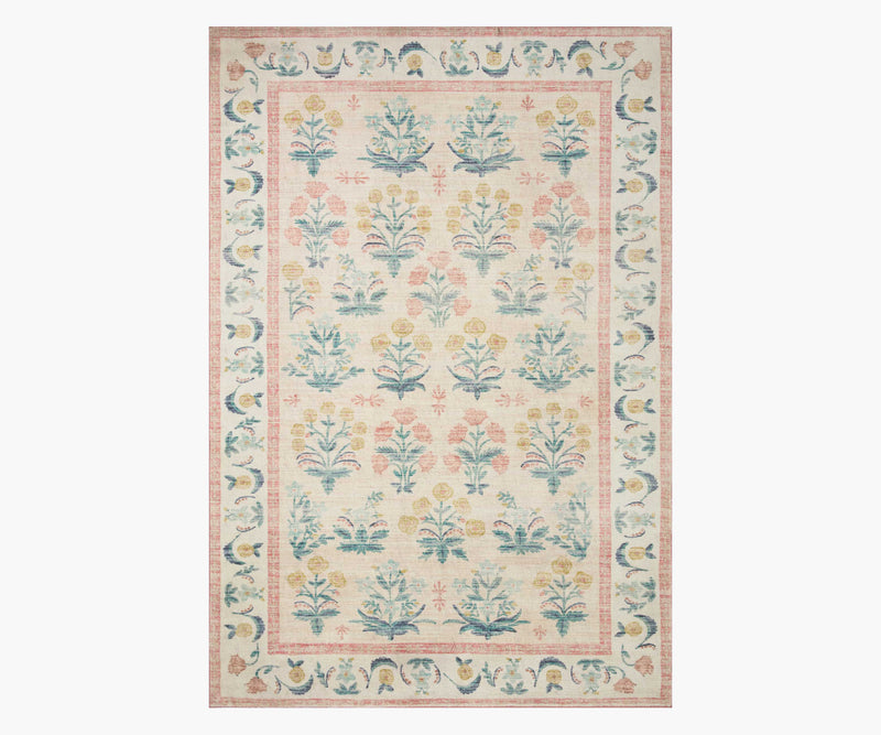 Tracy & Co Eden Mughal Rose Power Loomed Rug - Blush