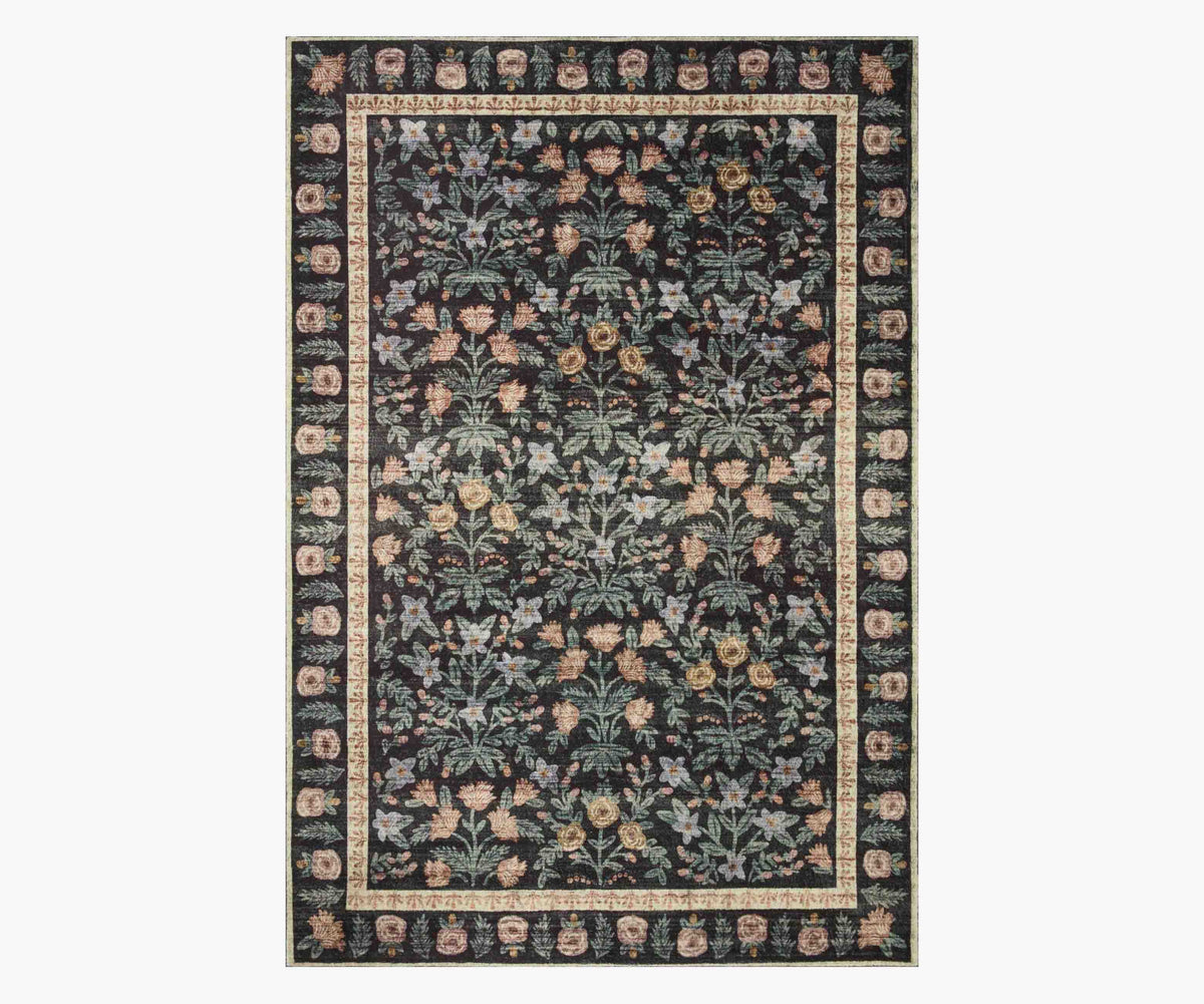 Tracy & Co Eden Mughal Garden Power Loomed Rug - Black