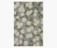 Tracy & Co Joie Hydrangea Wool-Hooked Rug - Grey