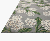 Tracy & Co Joie Hydrangea Wool-Hooked Rug - Grey