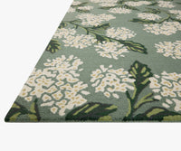Tracy & Co Joie Hydrangea Wool-Hooked Rug - Sage