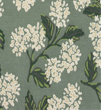 Tracy & Co Joie Hydrangea Wool-Hooked Rug - Sage