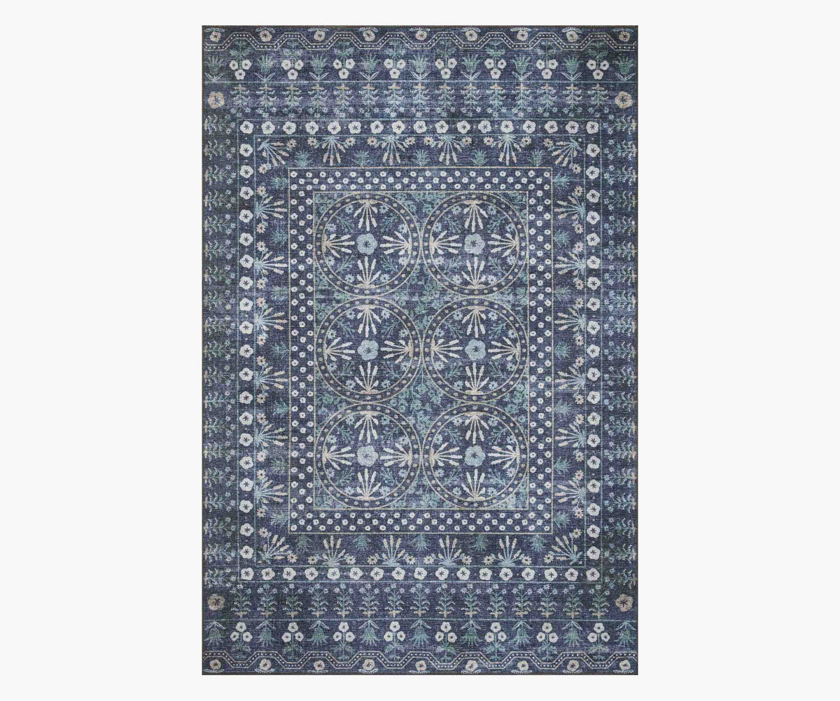 Tracy & Co Maison Rosette Power Loomed Rug - Blue