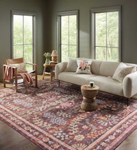 Tracy & Co Maison Frances Power Loomed Rug - Burgundy