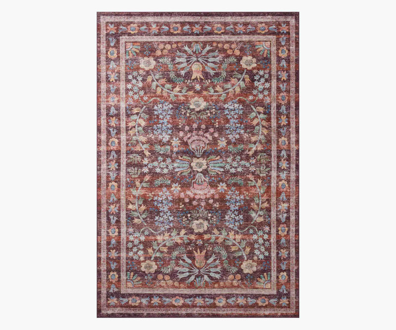 Tracy & Co Maison Frances Power Loomed Rug - Burgundy