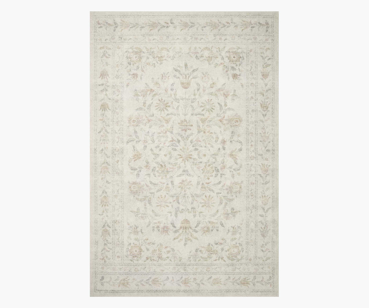Tracy & Co Courtyard Lily Printed Rug - Yellow Multi