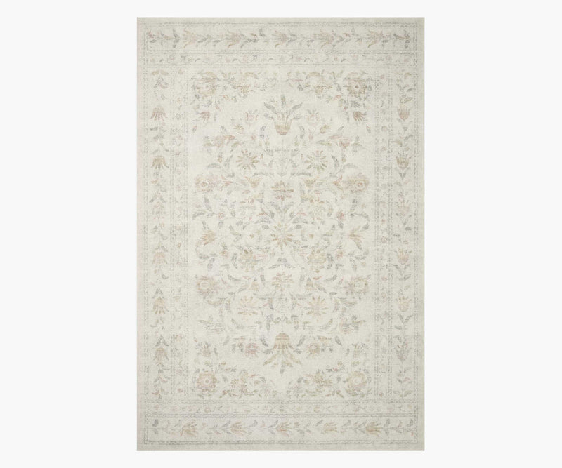 Tracy & Co Courtyard Lily Printed Rug - Yellow Multi