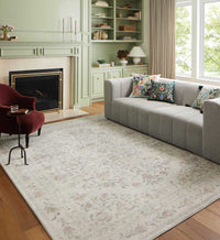 Tracy & Co Courtyard Lily Printed Rug - Yellow Multi