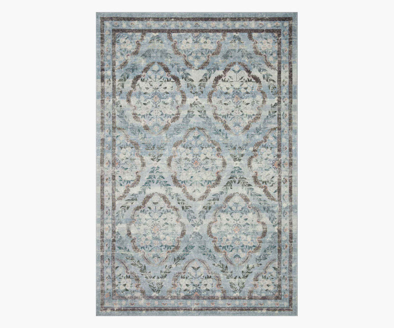 Tracy & Co Courtyard Chateau Printed Rug - Blue