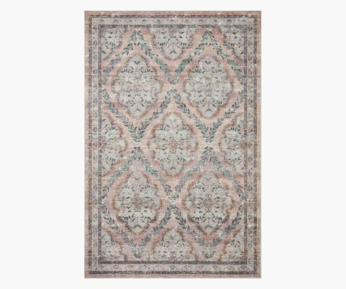 Tracy & Co Courtyard Chateau Printed Rug - Blush