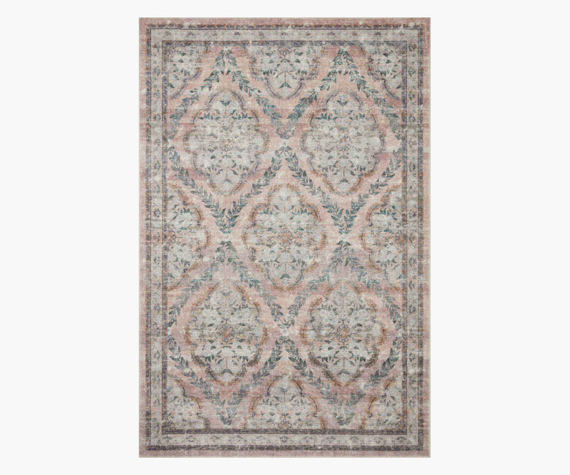 Tracy & Co Courtyard Chateau Printed Rug - Blush