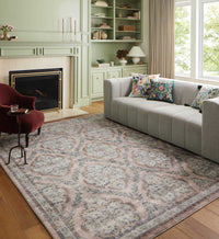Tracy & Co Courtyard Chateau Printed Rug - Blush