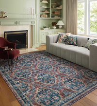 Tracy & Co Courtyard Chateau Printed Rug - Red