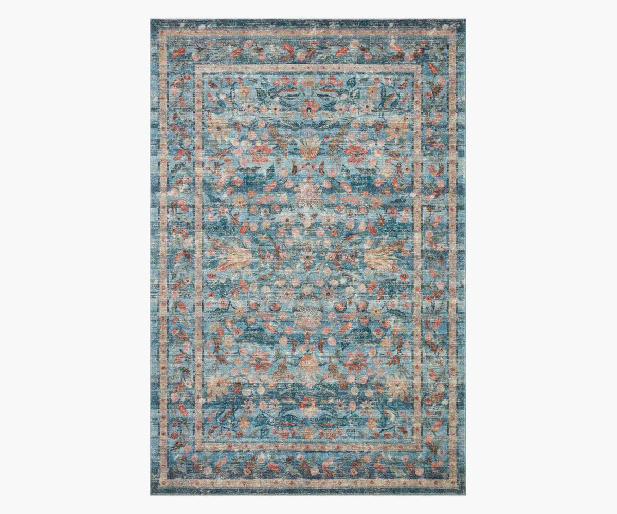 Tracy & Co Courtyard Eve Printed Rug - Blue