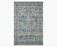 Tracy & Co Courtyard Eve Printed Rug - Blue