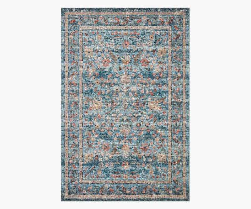 Tracy & Co Courtyard Eve Printed Rug - Blue