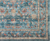 Tracy & Co Courtyard Eve Printed Rug - Blue