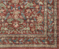 Tracy & Co Courtyard Eve Printed Rug - Crimson
