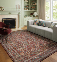 Tracy & Co Courtyard Eve Printed Rug - Crimson