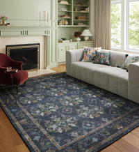 Tracy & Co Courtyard Seville Printed Rug - Navy