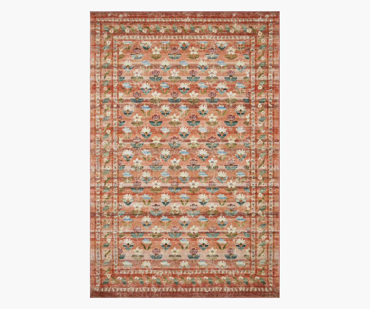 Tracy & Co Courtyard Hadley Printed Rug - Terracotta