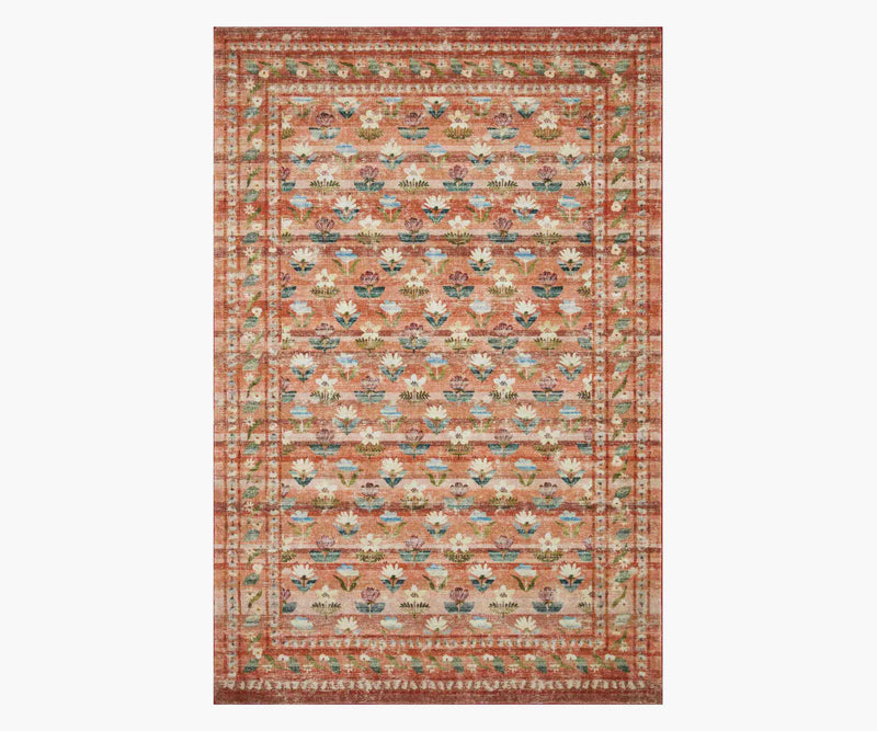 Tracy & Co Courtyard Hadley Printed Rug - Terracotta