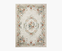 Tracy & Co Laurel Strawberry Fields Medallion Power Loomed Rug - Cream