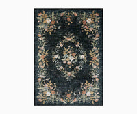 Tracy & Co Laurel Strawberry Fields Medallion Power Loomed Rug - Navy