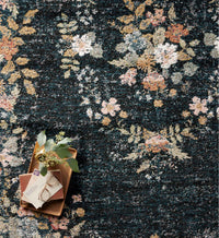 Tracy & Co Laurel Strawberry Fields Medallion Power Loomed Rug - Navy