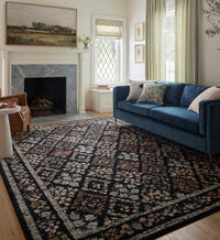 Tracy & Co Laurel Parquet Power Loomed Rug - Black