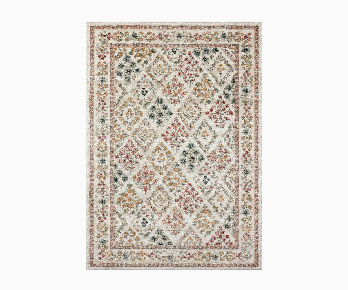 Tracy & Co Laurel Parquet Power Loomed Rug - Cream