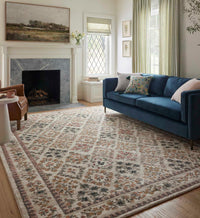 Tracy & Co Laurel Parquet Power Loomed Rug - Cream