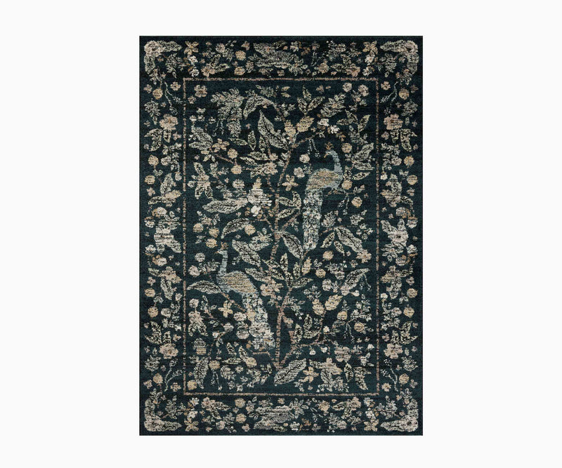 Tracy & Co Laurel Peacock Garden Power Loomed Rug - Navy