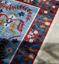 Tracy & Co Canopy Edie Printed Rug - Red & Blue