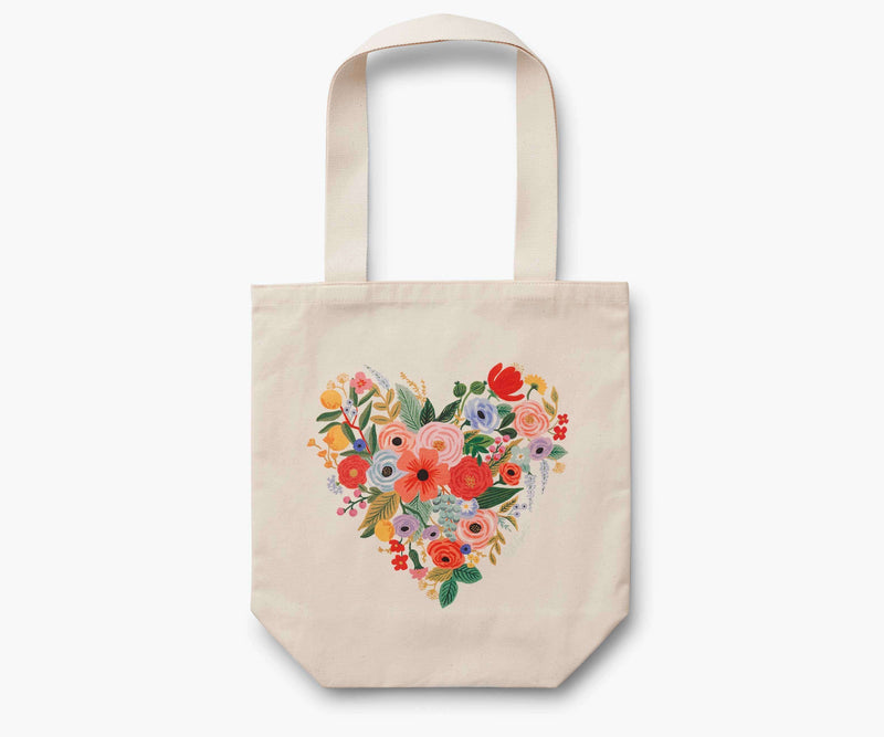 Tracy & Co Canvas Tote Bag - Floral Heart