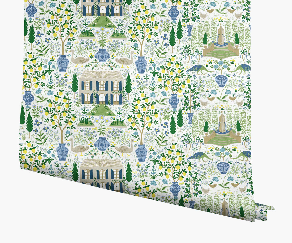 Tracy & Co Camont Wallpaper - Blue & Green