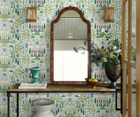 Tracy & Co Camont Wallpaper Sample - Blue & Green