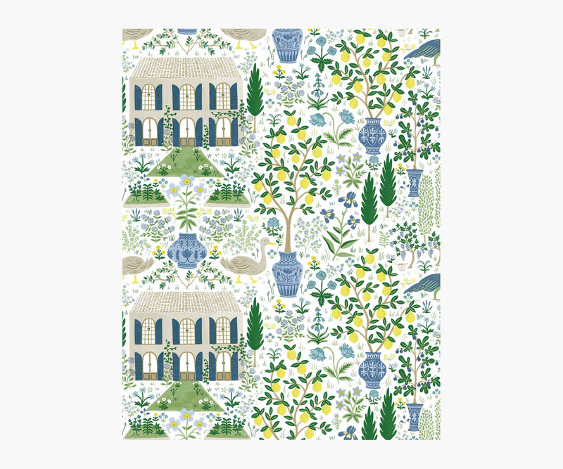 Tracy & Co Camont Wallpaper Sample - Blue & Green