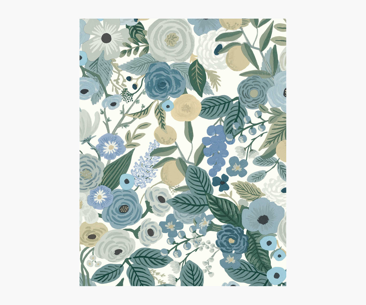 Tracy & Co Garden Party Wallpaper Sample - Indigo Multi
