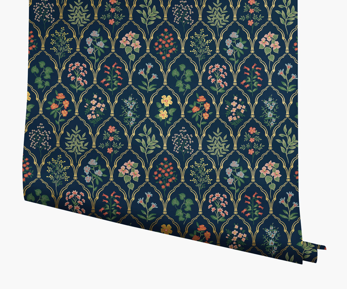 Tracy & Co Hawthorne Wallpaper - Navy Multi