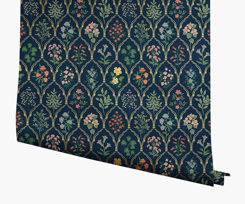 Tracy & Co Hawthorne Wallpaper - Navy Multi